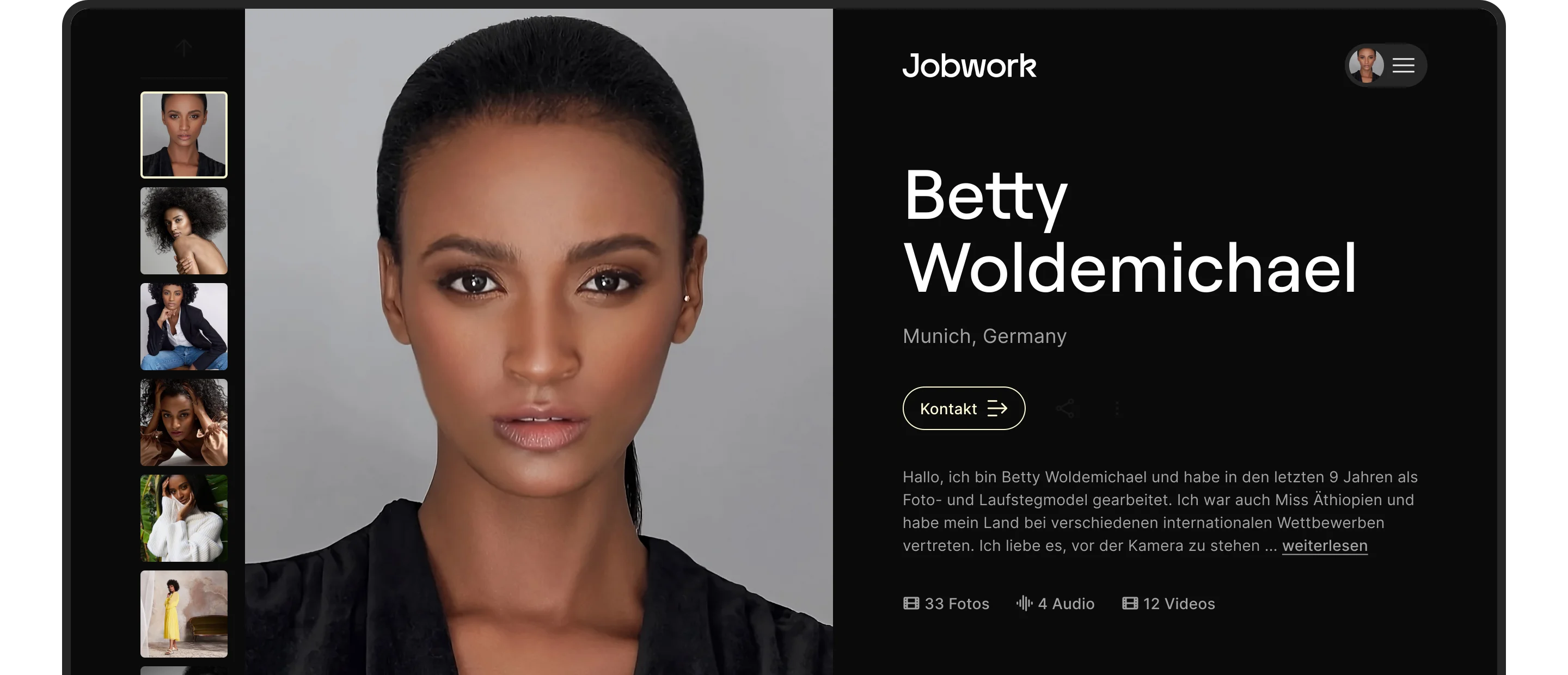 Talent-Profil von Betty Woldemichael auf jobwork.com