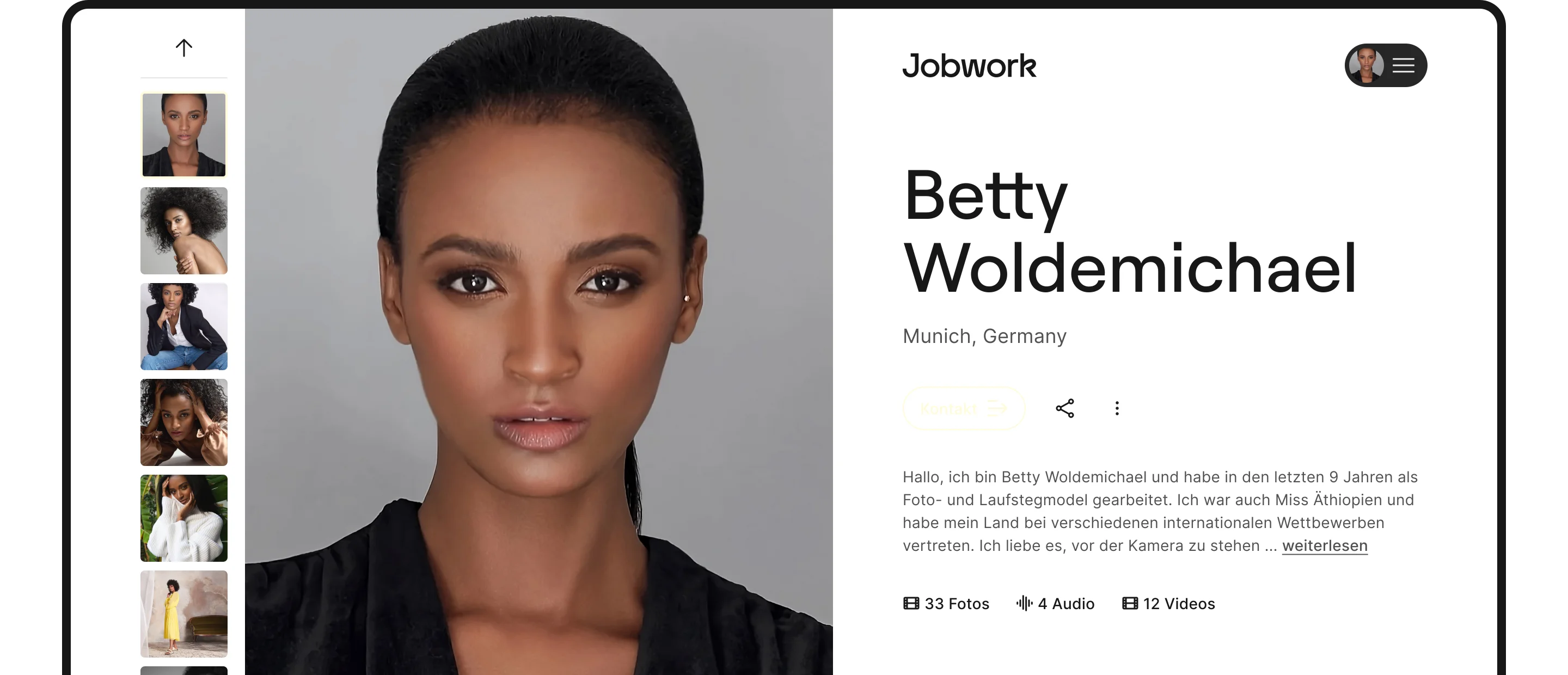 Talent-Profil von Betty Woldemichael auf jobwork.com